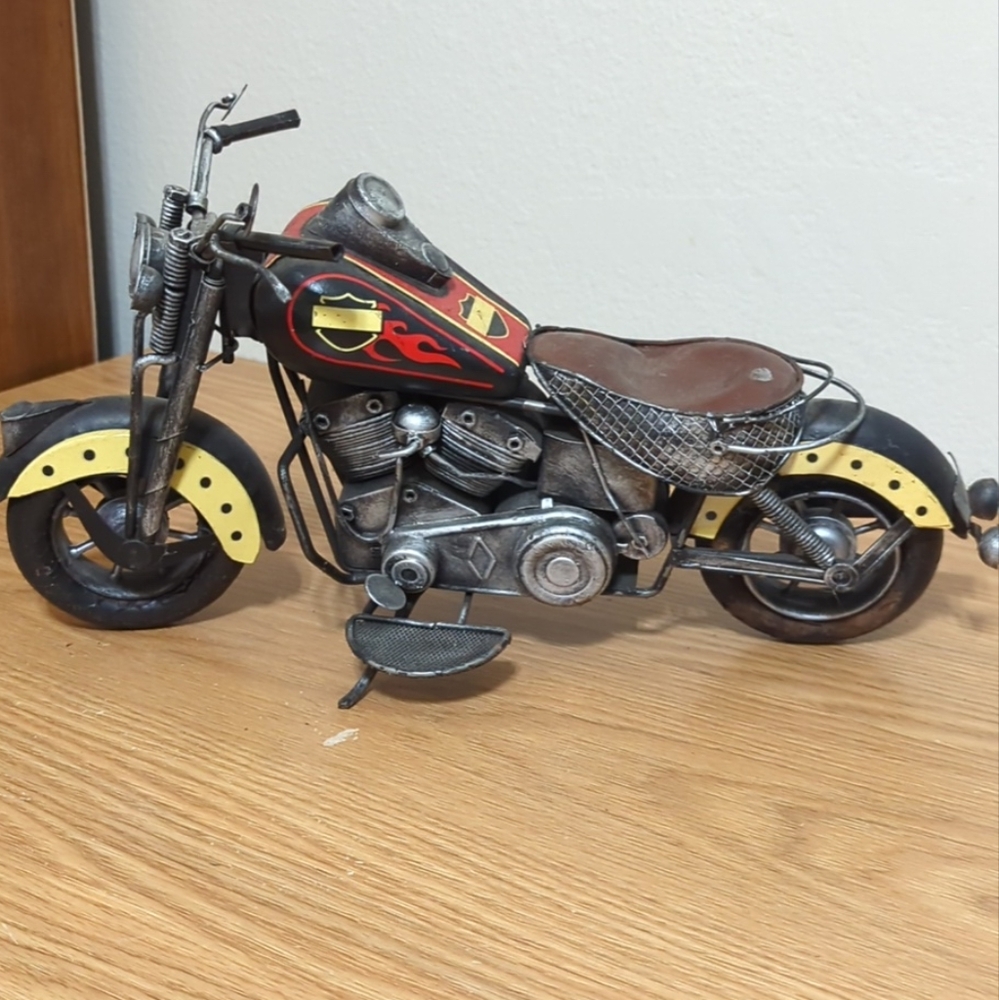 Vintage  Motorcycle Metal Model Collectible Decor